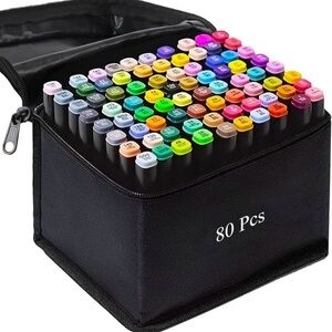 Amazon 80 Pcs Dual Tip Art Markers Set - Multicolor